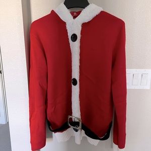 Santa sweater with hoodie, same or next day shipping